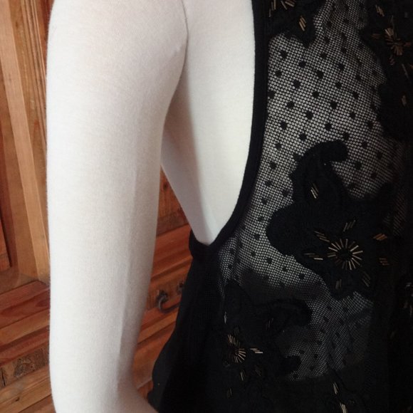 Free People Lace Embroidered Appliqued Beaded Top - Picture 3 of 7
